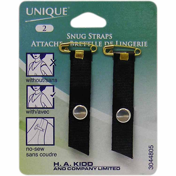 UNIQUE SEWING Snug Straps Black - 10mm (⅜") - 2pcs