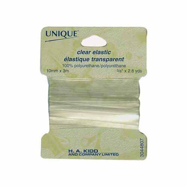 UNIQUE Clear Elastic 10mm x 3m - Clear