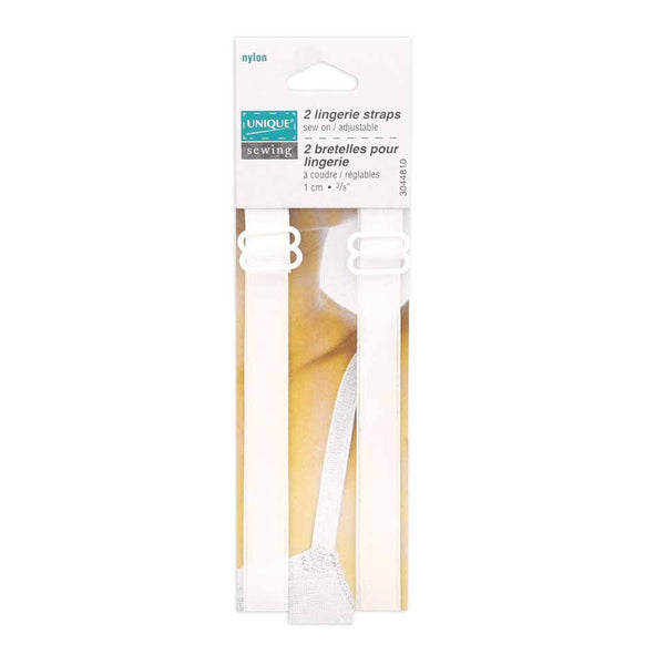 UNIQUE SEWING Bretelles de lingerie blanche - 10mm (⅜") - 2mcx