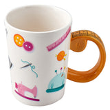 SEW TASTY Tasse à boire avec manche en ruban à mesurer - orange
