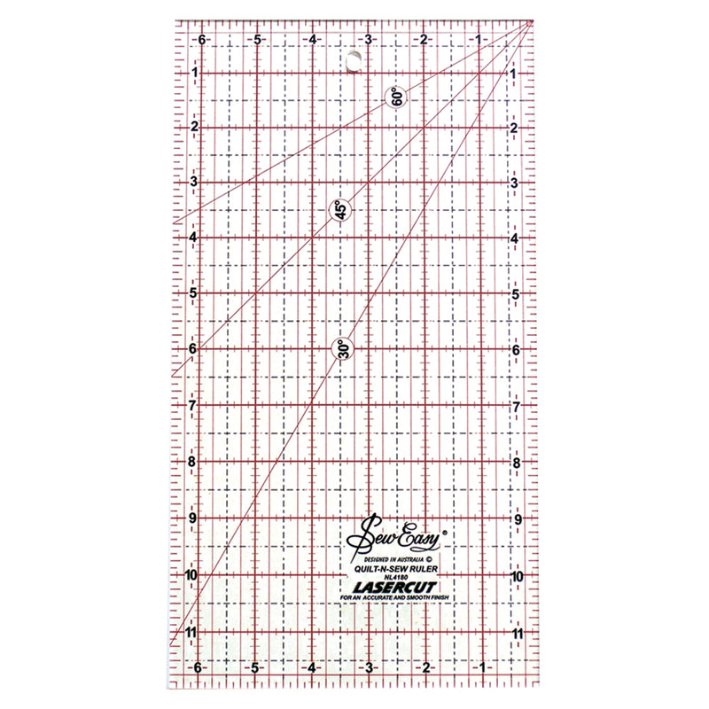 SEW EASY Quilting Ruler - 12" x 6½" (30.5 x 16.5cm)