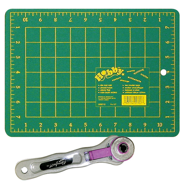 HOBBY Cutting Mat/28mm Rotary Cutter Starter Kit - 9" x 12" (22.9 x 30.5cm)