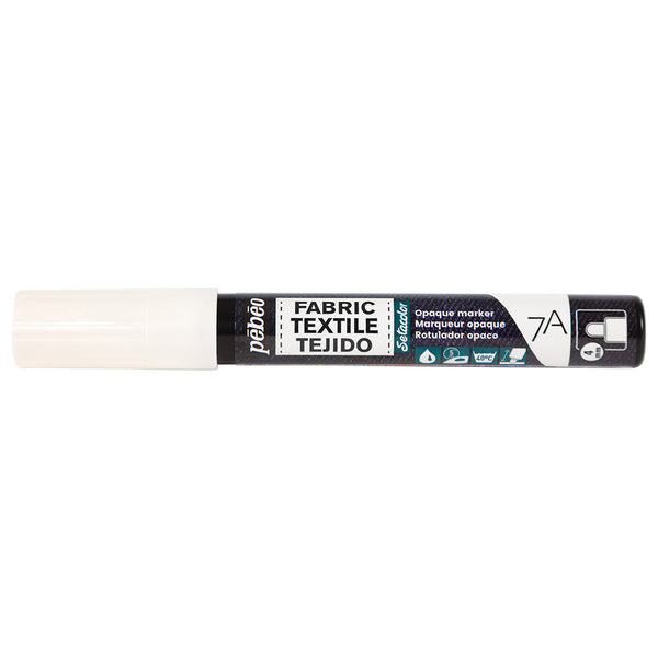 Pebeo 7A Opaque Fabric Marker - White, 4 mm 