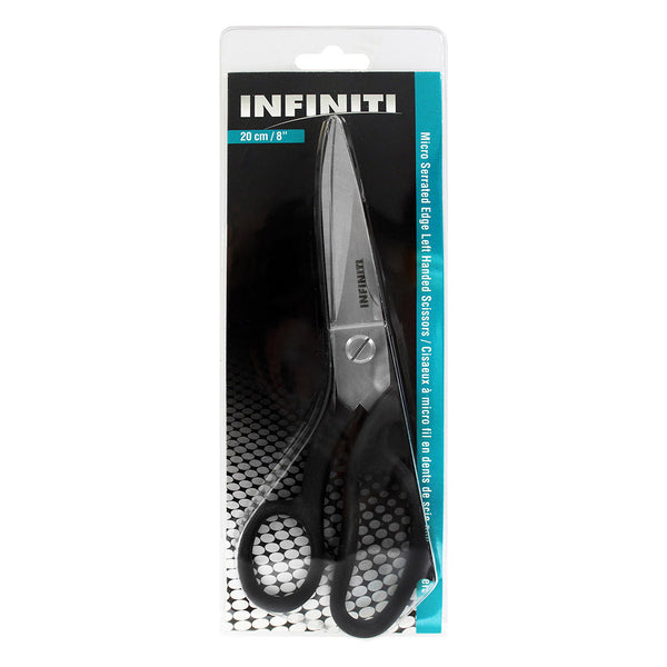 INFINITI Micro Serrated Edge Scissors - Left - Black - 8" (20.3cm)