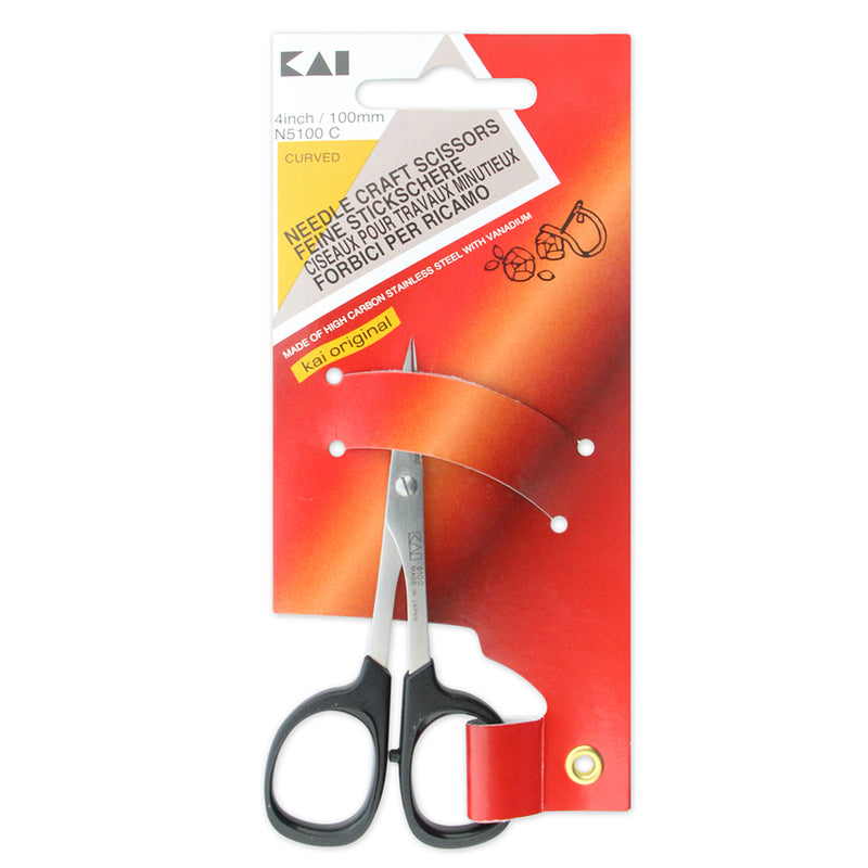 KAI 5100C 4" Curved Tip Embrodery Scissors - 4" (10cm)