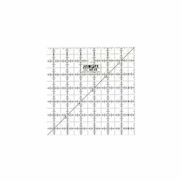 OLFA QR-6S - 6½" Règle carrée en acrylique givré