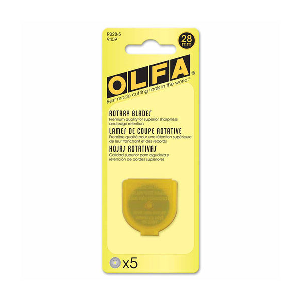 OLFA RB28-5 - 28mm Tungsten Tool Steel Rotary Blades - 5 pcs