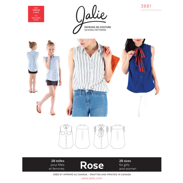 Jalie Pattern 3881 - ROSE Sleeveless Button-Down Shirt