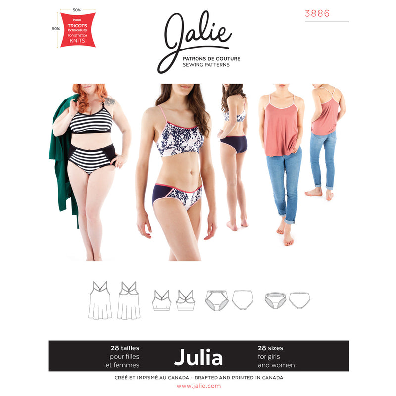 Jalie Pattern 3886 - JULIA Camisole, Bralette and Panties