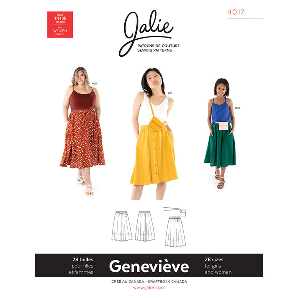 Jalie Pattern - 4017 GENEVIÈVE Pull-on Gathered Skirt