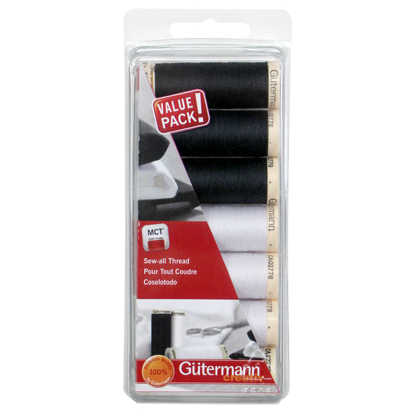 GÜTERMANN 7 pc MCT Sew-all 100m Thread Set - Black and White