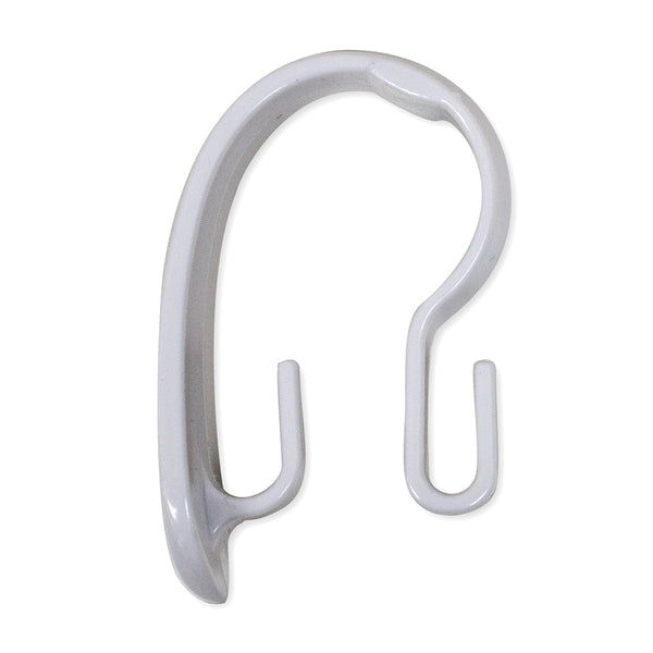 Double Plastic Hooks 12pk - White
