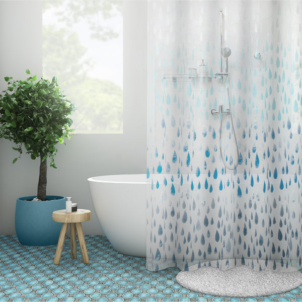 Printed Shower Curtain - Rain - 70 x 72''