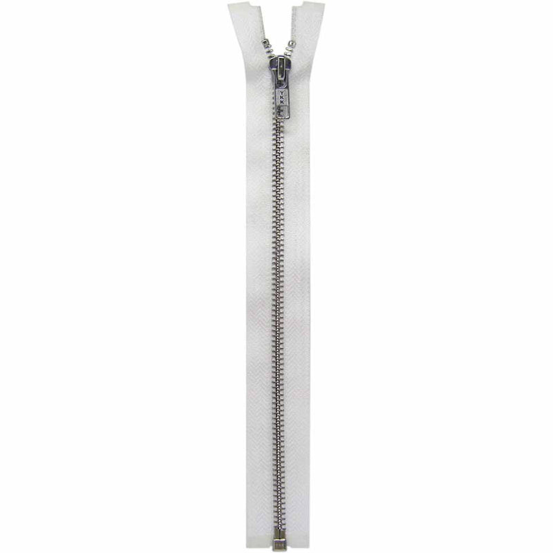 COSTUMAKERS Activewear One Way Separating Zipper 60cm (24") - White - 1765