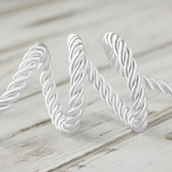 7mm Large Twisted Cord - White