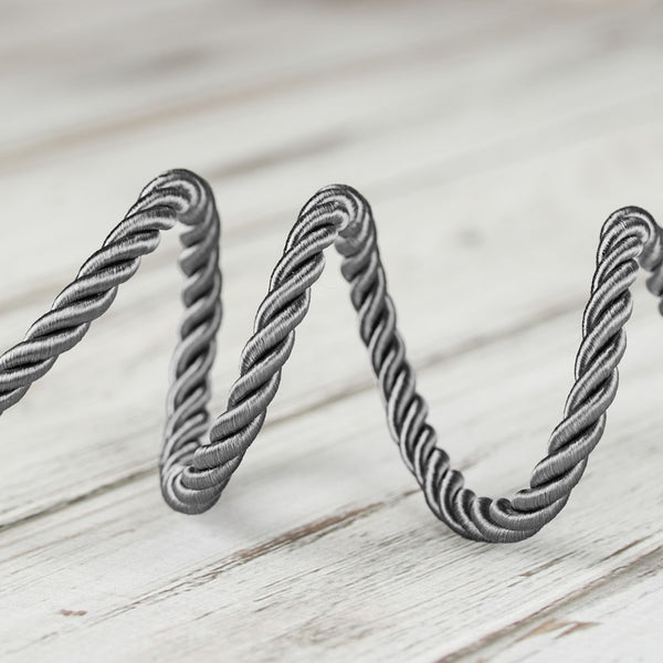 7mm Large Twisted Cord - Pewter