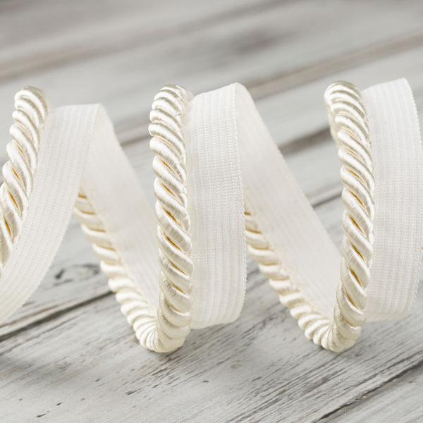 7mm Large Twisted Cord w/Lip - Ivory
