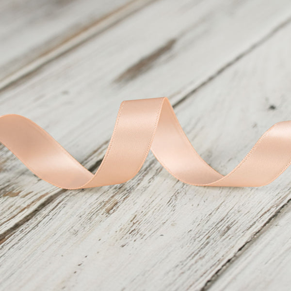 16mm Double Faced Satin Ribbon - Champagne