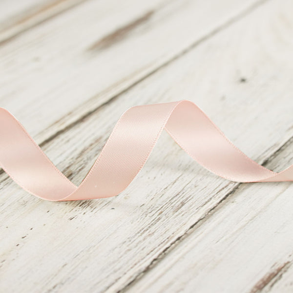 16mm Double Faced Satin Ribbon - Soft Pink
