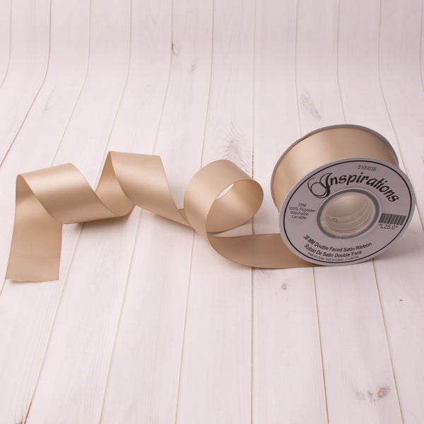 38mm Double Faced Satin Ribbon - Candied Ginger