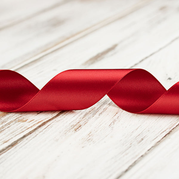 38mm Double Faced Satin Ribbon - Scarlet