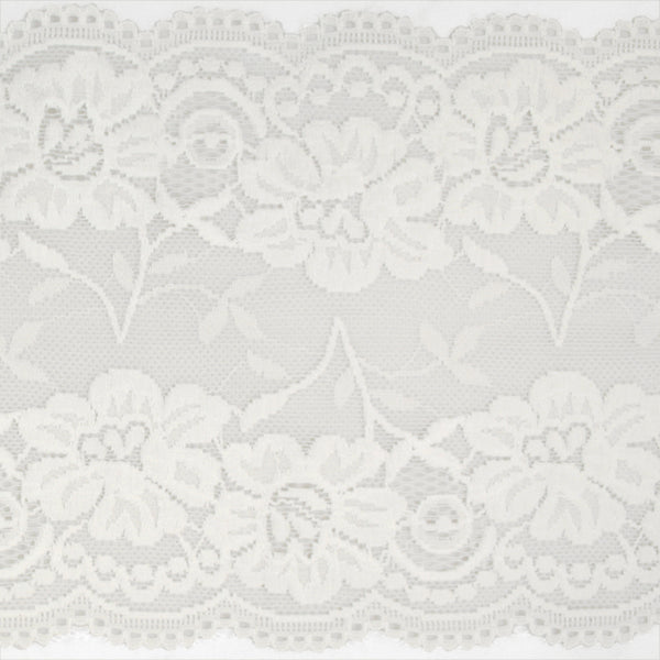 Stretch lace Trims - 6 inches - Off White