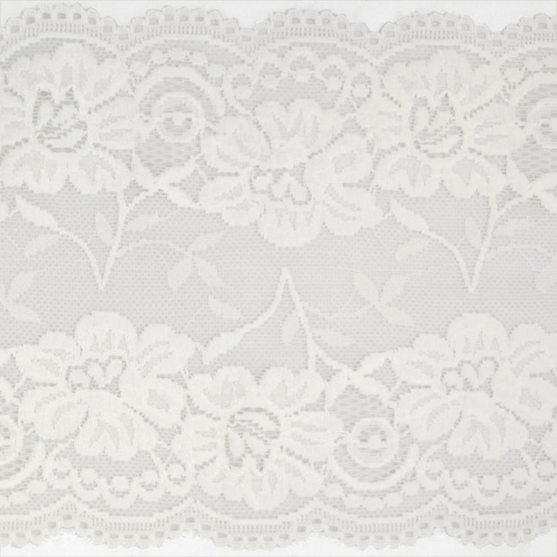 Stretch lace Trims - 6 inches - Off White
