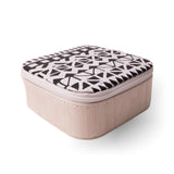 Boîte de rangement - carrées crème avec motifs noir et blanc