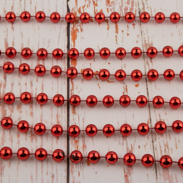 10mm Plastic Beads - Red