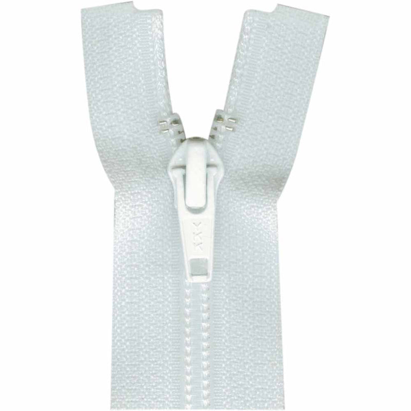 COSTUMAKERS Fermeture à glissière pour les vêtements de sport séparable à un sens 35cm (14 po) - blanc - 1760