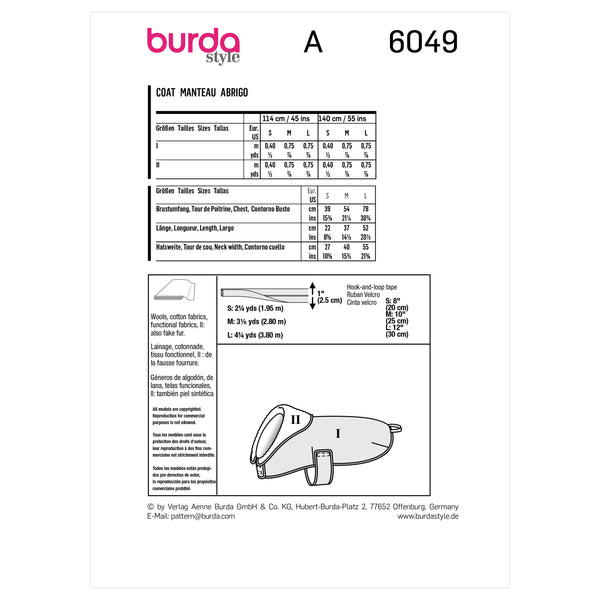 BURDA - 6049 Dog Coat