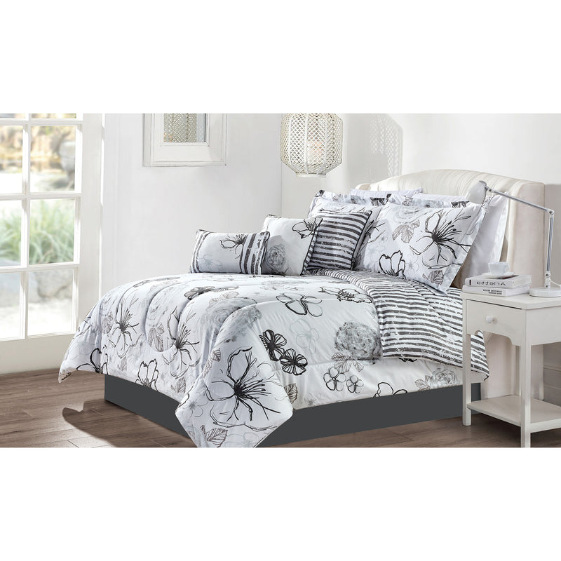 Avalon - 7 pcs Comforter set - Grey