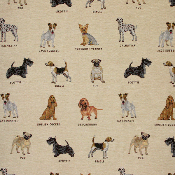 Home Decor Fabric - Gentleman's Club - Man's best friend - Beige