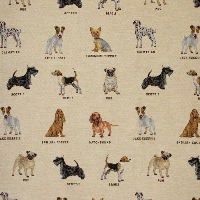 Home Decor Fabric - Gentleman's Club - Man's best friend - Beige