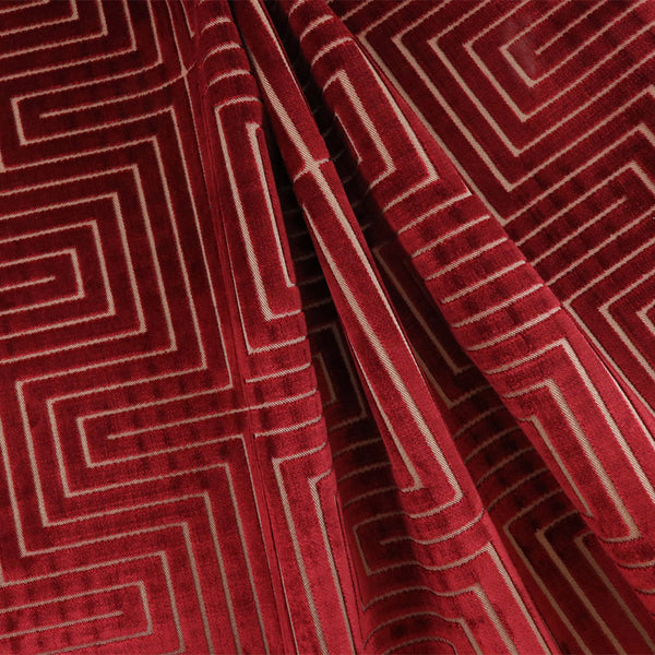 Tissu décor maison - Chic mondial - Velours jacquard - Rouge