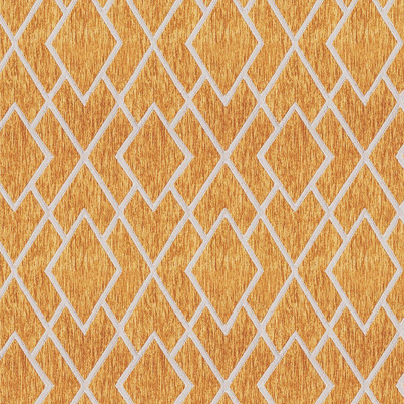 9 x 9 inch Home Decor Fabric Swatch - Vision - Jacquards Diamond Orange
