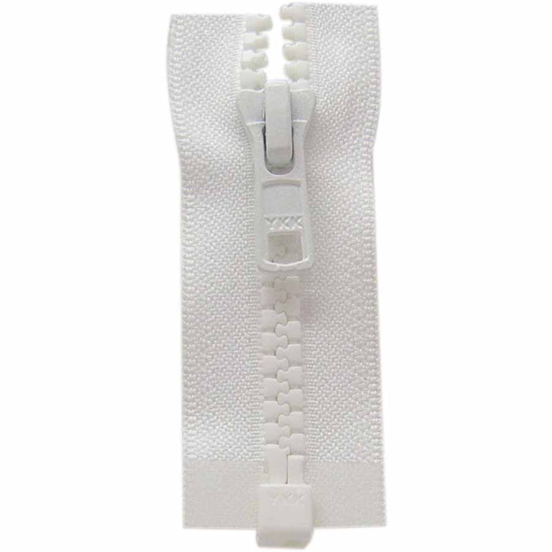 COSTUMAKERS Fermeture à glissière pour les vêtements de sport séparable à un sens 30cm (12 po) - blanc - 1764