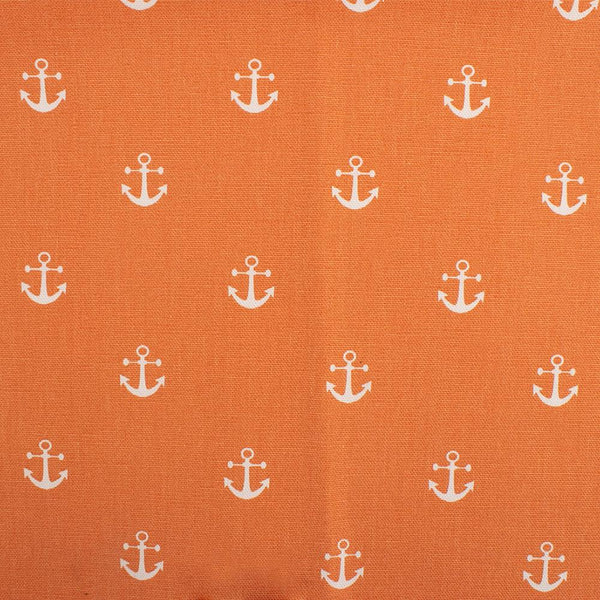 9 x 9 inch Home Decor Fabric Swatch - European Print - Anchor Orange