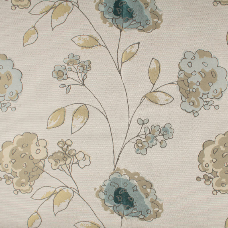 9 x 9 inch Home Decor Fabric Swatch - Aura - Floral Aqua