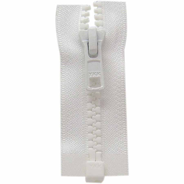 COSTUMAKERS Fermeture à glissière pour les vêtements de sport séparable à un sens 50cm (20 po) - blanc - 1764
