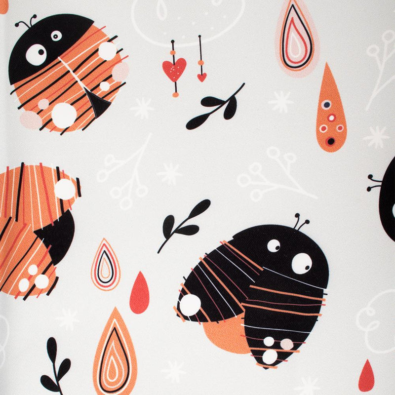 9 x 9 inch Home Decor Fabric Swatch - Petite Coccinelle - Ladybug - Grey