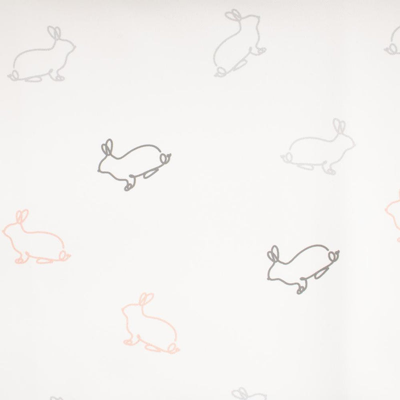 9 x 9 inch Home Decor Fabric Swatch - Gribouillis en Folie - Rabbit - White