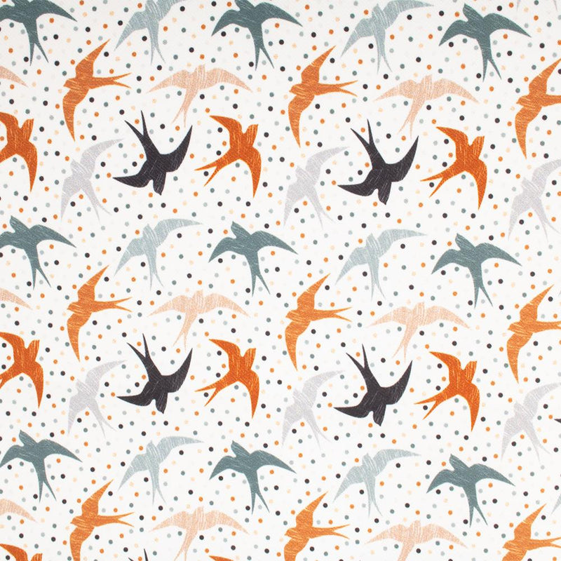 9 x 9 inch Home Decor Fabric Swatch - In Flight - In Flight - Orange