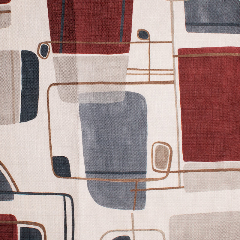 Home Decor Fabric - The Essentials - Geo Burgundy