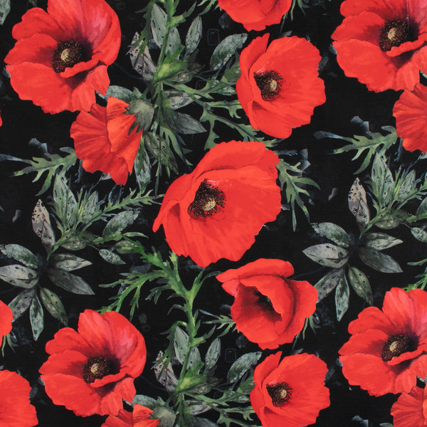 Home Decor Fabric - The Essentials - Poppy Black