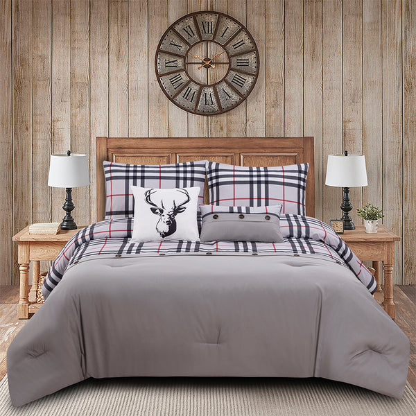 Lodge - 5 pcs Comforter set - Light Grey