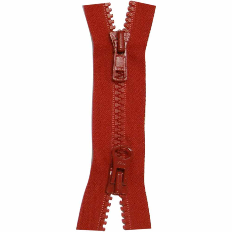 COSTUMAKERS Fermeture à glissière pour les vêtements de sport double curseur séparable 55cm (22 po) - rouge vif - 1765