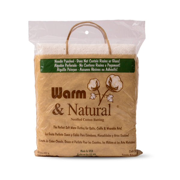 Warm & Natural, Needle Cotton Batting, Craft Size Pack: 34 in x 45 in