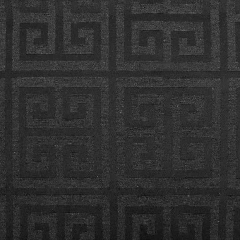 9 x 9 inch Home Decor Fabric Swatch - Tablecloth Fabric - Wide-width - Greek key Black