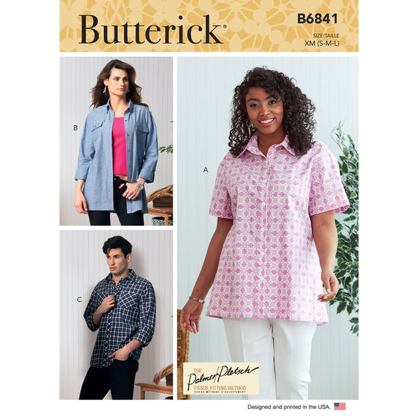 B6841 UNISEX BUTTON-DOWN SHIRTS (size: SML-MED-LRG)